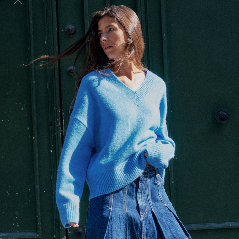 Zara Soft Knit Sweater Blue